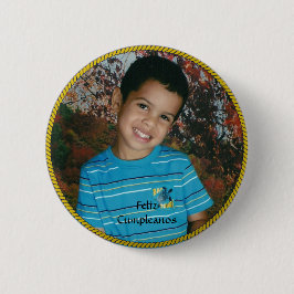 Feliz Cumpleanos Circle Fotovorlage Button