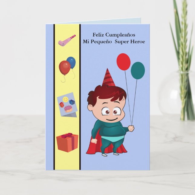 Feliz Cumpleaños MI pequeño Held Karte (Vorderseite)