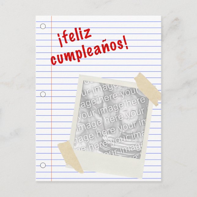 Feliz cumpleanos postkarte (Vorderseite)