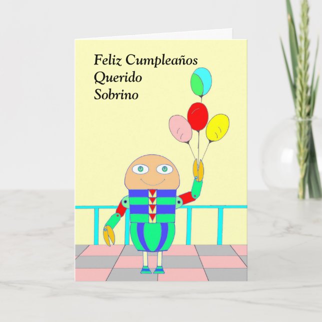 Feliz Cumpleaños Querido Sobrino Karte (Vorderseite)