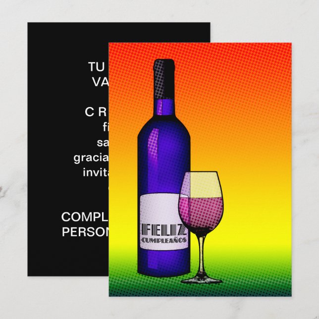 Feliz cumpleanos salud einladung (Vorne/Hinten)