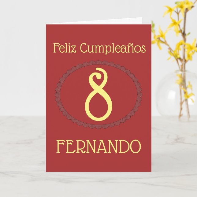 Feliz Cumpleaños Spanisch Personalisiert Geburtsta Karte (Gelbe Blume)