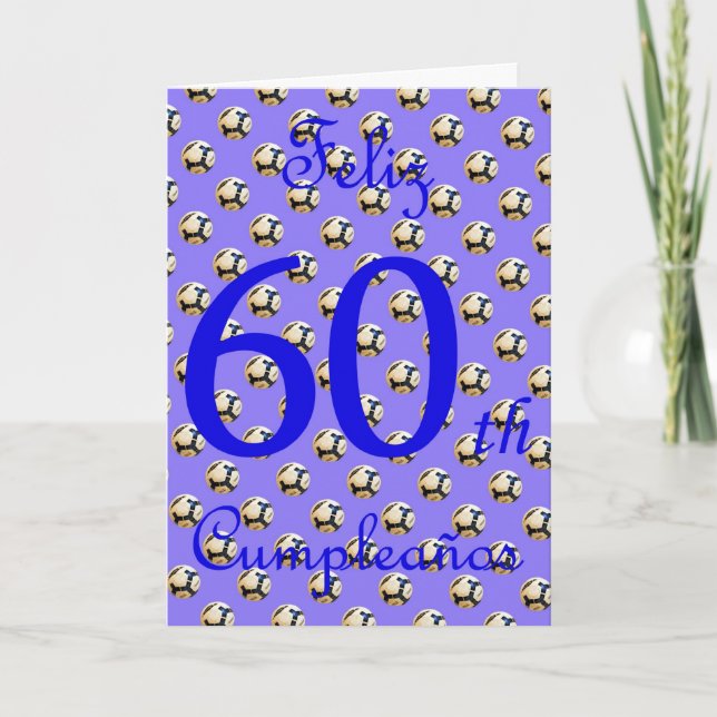 Feliz Cumpleaños Spanischer Geburtstag mit Fußball Karte (Vorderseite)