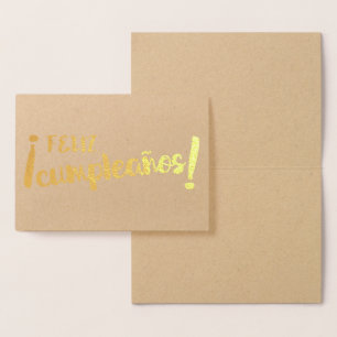 Feliz Cumpleaños Spanish Happy Birthday Brush Folienkarte