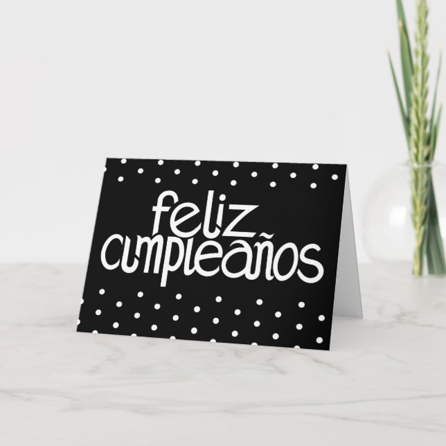 Feliz Cumpleaños weiße Karte (Vorderseite)