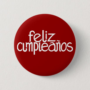 Feliz Cumpleños weiße Schaltfläche Button