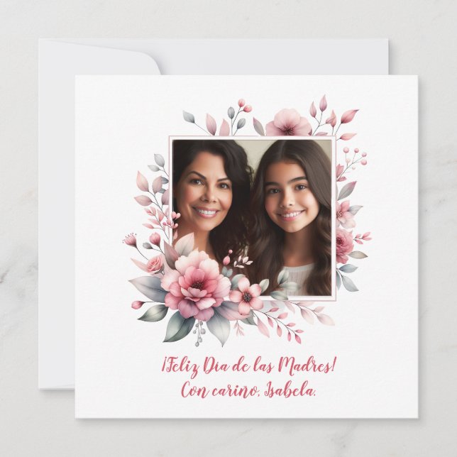 Feliz Día de las Madres Custom Foto Spanisch (Vorderseite)