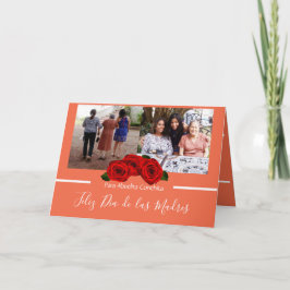 Feliz Día de Las Madres Rose Peachy Coral Karte