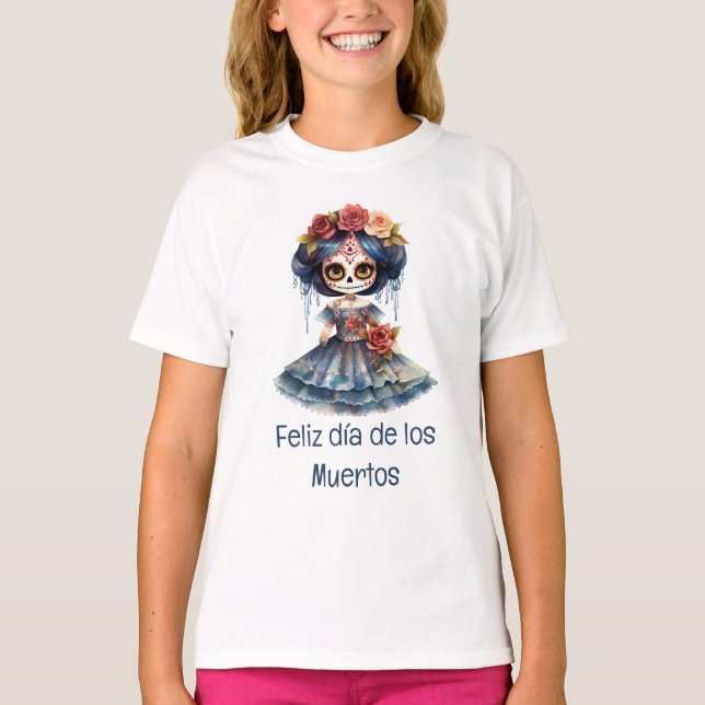 Feliz día de los Muertos Girl's T - Shirt (Vorderseite)