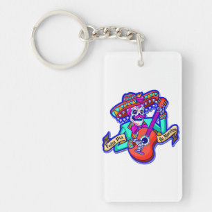 Feliz Dia De Muertos avec Squelette Jouer de la gu