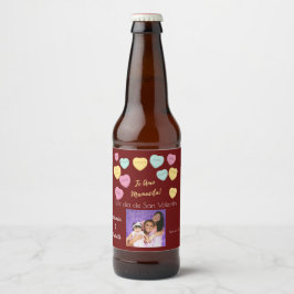 Felíz día de San Valentín Red Te Amo Mamacita Bierflaschenetikett