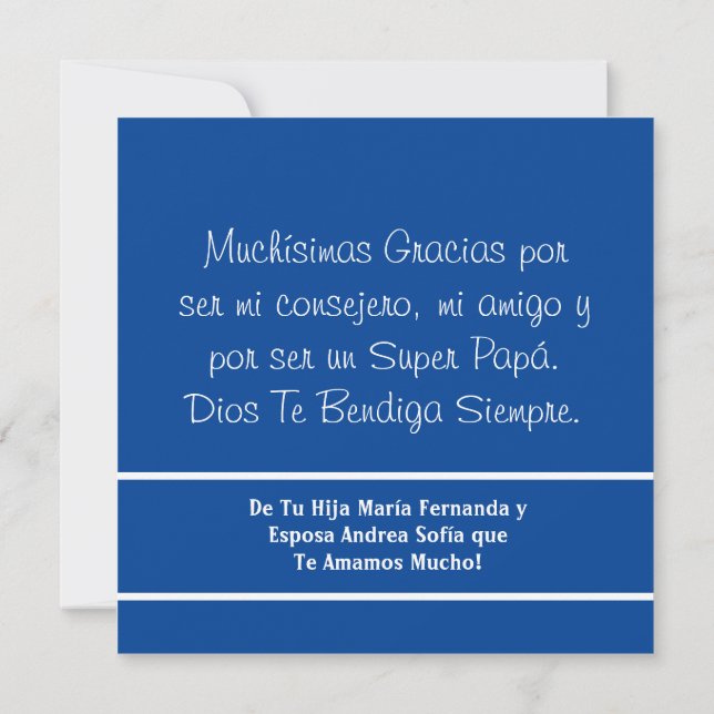 Feliz día del Padre Super Papá Spanisch (Rückseite)
