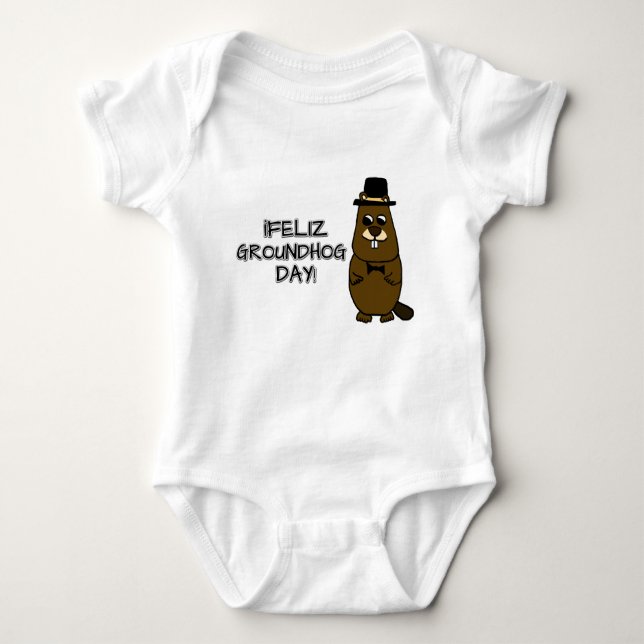 Feliz Groundhog Day! Baby Strampler (Vorderseite)