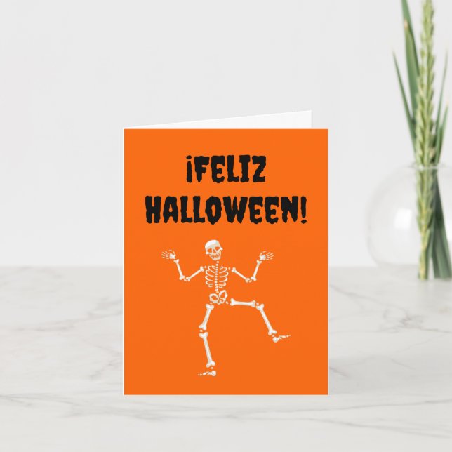 Feliz Halloween (Spanisches Halloween) Karte (Vorderseite)