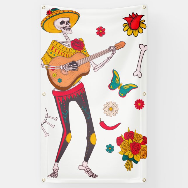 FELIZ MUERTOS BANNER W/ GROMMETS (Vertikal)