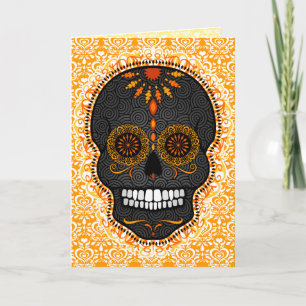 Feliz Muertos - carte faite sur commande de crâne