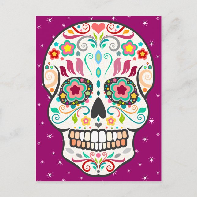 Feliz Muertos - Carte postale Happy Sugar Skull (Devant)