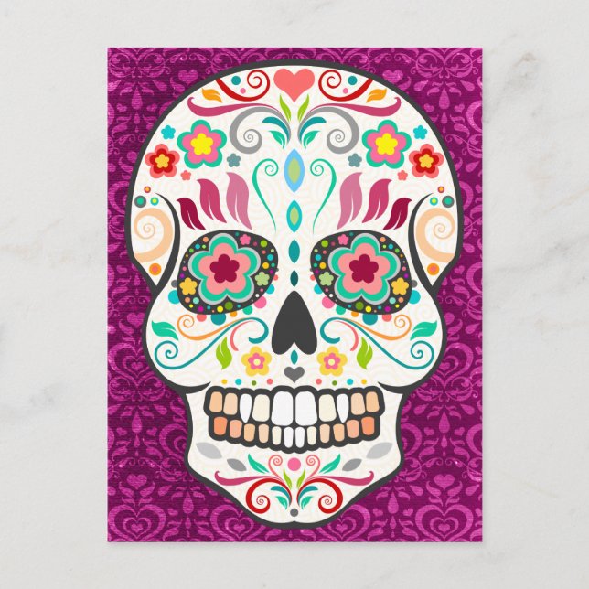 Feliz Muertos - Carte postale Happy Sugar Skull (Devant)