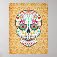 Feliz Muertos - Festival Sugtive Skull Art Poster