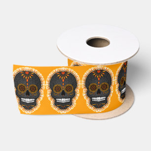 Feliz Muertos - festliche Zuckerschädel Satinband