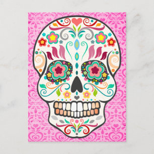 Feliz Muertos - Happy Sugar Skull Postcard Postkarte