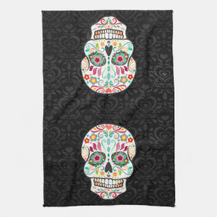 Feliz Muertos - serviette de cuisine de fête de