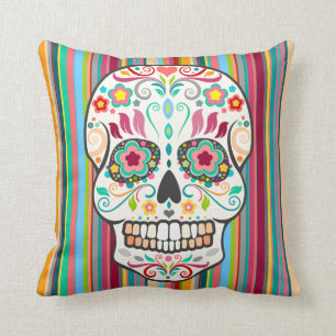 Feliz Muertos - Zuckerschädel u. Kissen