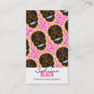 Feliz Muertos - Zuckerschädel-Vertikale Bizcards Visitenkarte