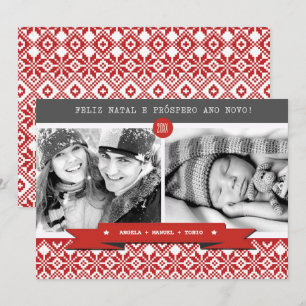 Feliz Natal. Carte photo de Noël en portugais
