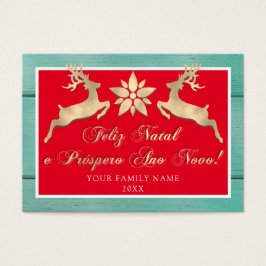 Feliz Natal e um Próspero Ano Novo Gold Red Rustic