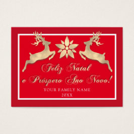 Feliz Natal e um Próspero Ano Novo Rustic Red Gold