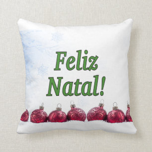 Feliz Natal! Frohe Weihnachten in portugiesischer  Kissen
