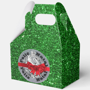 Feliz Natal Green Silver Red Favor Box Geschenkschachtel