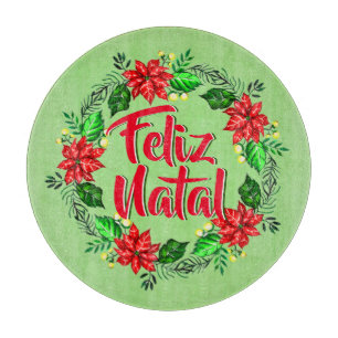 Feliz Natal Portugiesisch Frohe Weihnachten Schneidebrett