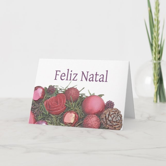 Feliz Natal - Portugiesische Weihnachtskarte Feiertagskarte (Vorderseite)