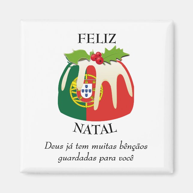 FELIZ NATAL Portuguese Christmas Magnet (Vorne)