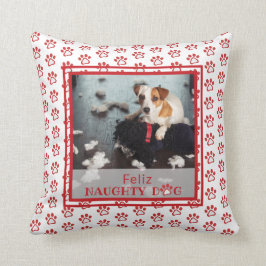Feliz Naughty Dog Red Paw Muster Pet Foto  Kissen