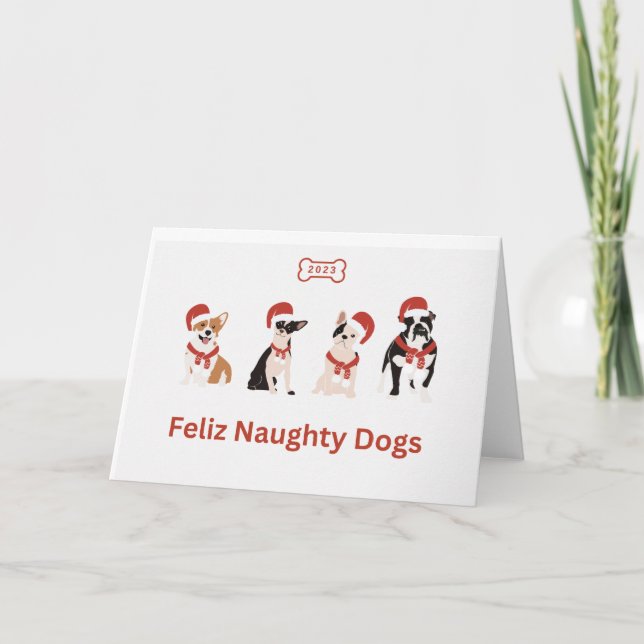 Feliz Naughty Dogs Carte de voeux (Devant)