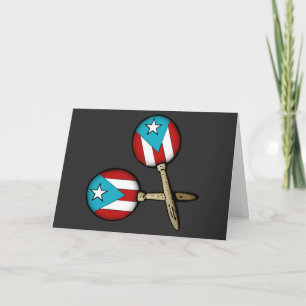 Feliz Naviadad Puerto Rican Flag Maracas Boricuas Dankeskarte