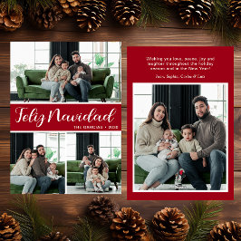 Feliz Navidad 4 Photo Flat Holiday Card Feiertagskarte