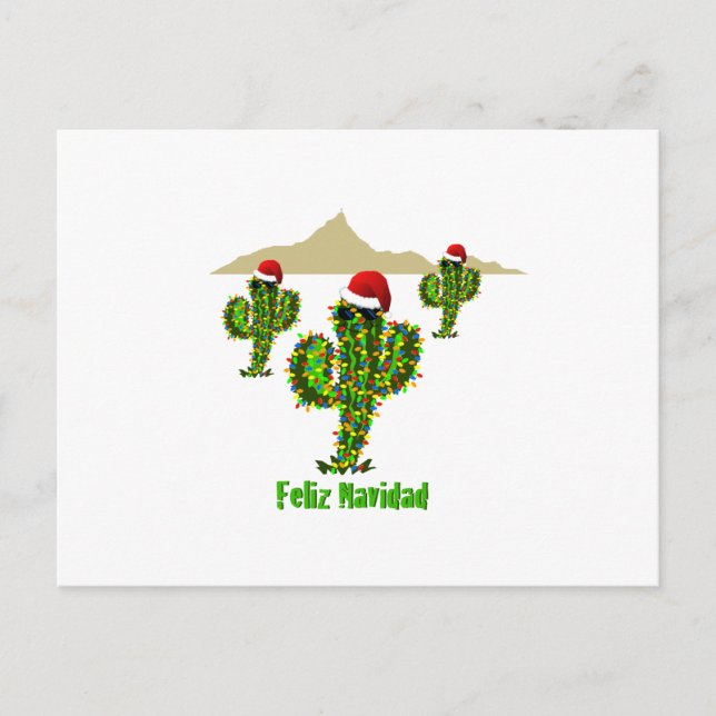 Feliz Navidad - Arizona Weihnachten Saguaro Lichte (Vorderseite)