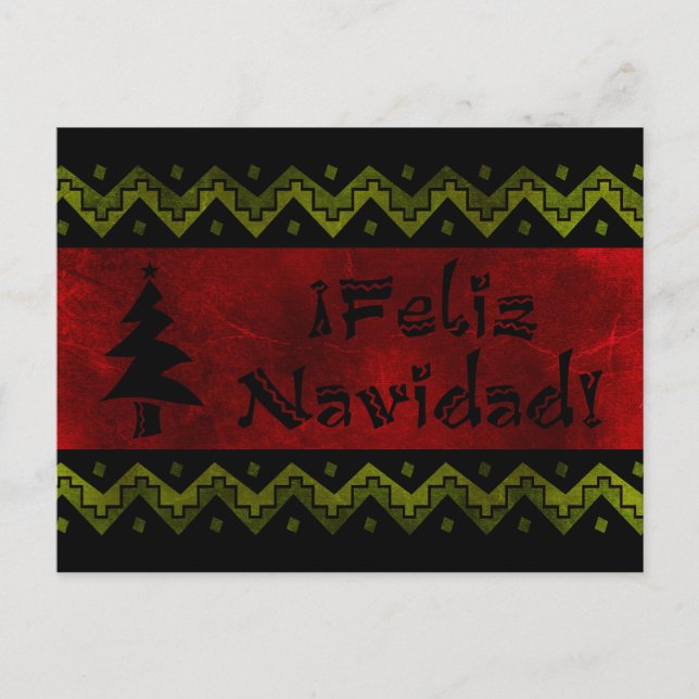 Feliz Navidad arriba Feiertagspostkarte (Vorderseite)
