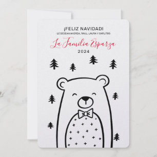 Feliz Navidad Bär im Wald Feiertagskarte