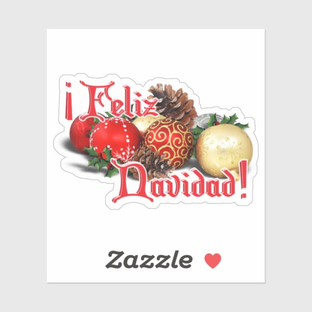 Feliz Navidad Baubles Ornamente Weihnachten Aufkleber (Blatt)