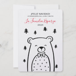 Feliz Navidad Bear im Wald Feiertagskarte