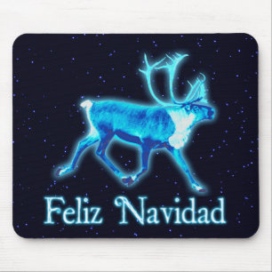 Feliz Navidad - Blaue Karibik (Reindeer) Mousepad