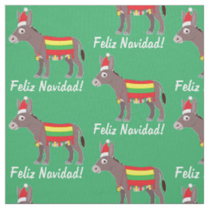 Feliz Navidad! Burro oben gekleidet für die Stoff