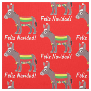 Feliz Navidad! Burro verkleidet für Feiertage Stoff