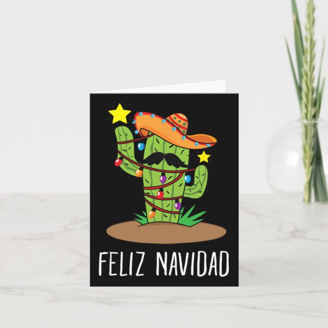 Feliz Navidad Cactus - Mexican Tree Christmas in J Karte (Vorderseite)