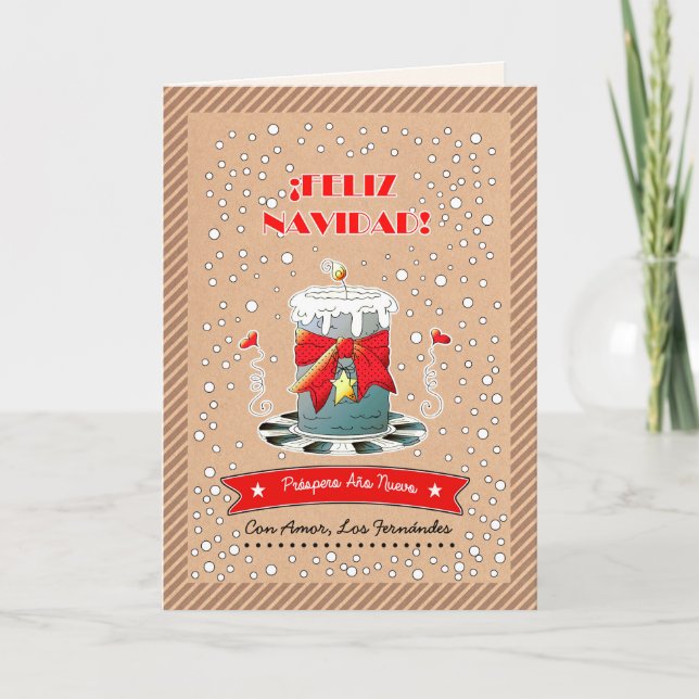Feliz Navidad. Carte de Noël en espagnol (Devant)